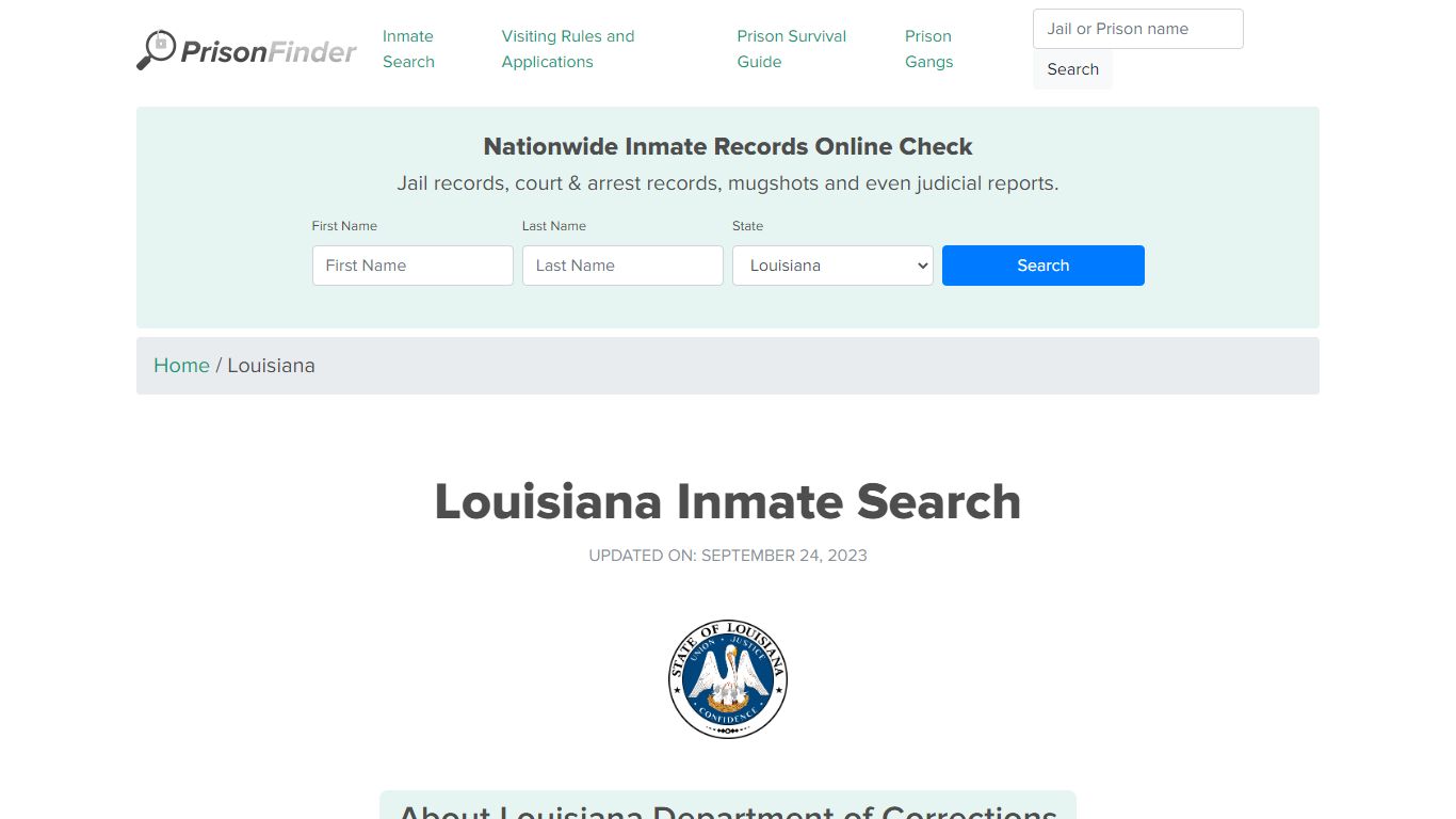 Louisiana Inmate Search – Louisiana Department of Corrections Offender ...